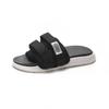 Pantuflas de Verano Modernas de Moda Casual Versátiles para Exteriores Doble Hebilla Suela Suave Velcro Estilo Pareja Diseño de una Sola Pieza
