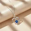 Colar Pingente Coração Infinito com Diamante Knn-320 para Mulheres, Joias Transfronteiriças Kamanqi, Corrente de Suéter de Luxo Leve de Alta Qualidade