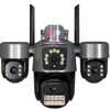 Cámara de Vigilancia V380 Tres Pantallas 360 Grados Alta Definición Impermeable Interior y Exterior Wifi Color Completo 4g