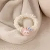 Goma para el pelo de lunares azules estilo coreano con un toque de alta gama, scrunchie de lazo para recoger el pelo en un moño, accesorio simple para el cabello