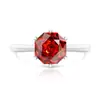Anel Clássico de Seis Garras com Corte Rosa de Pedra Preciosa Colorida, Super Brilhante Diamante de Alto Carbono, Banhado a Ouro Real, Anel Versátil da Moda