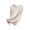 Liquidação: Roupa íntima térmica feminina, camada base de inverno, blusa de manga comprida para outono e inverno, forrada com fleece e espessa para aquecimento