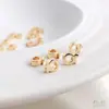 Chapado en Oro de 14K Color Oro Real Conserva el Color Perforado Accesorios de Joyería de Peces Pulsera con Forma de Pez Pequeño Separadores de Perlas Perla Suelta Colgante Joyería de Hilo DIY