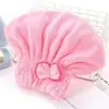 Gorro grueso de forro polar de coral de alta densidad para secar el pelo, gorro de ducha absorbente, toalla para secar el pelo con borde cubierto, bufanda de cabeza de secado rápido para otoño e invierno, venta al por mayor
