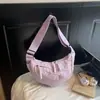 Bolsa Feminina Casual 2025 Nova Tendência Bolsa de Ombro Grande Capacidade Transversal Bolsa Dumpling para Aula e Trabalho Bolsa Croissant