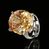 2025 Nuevo Anillo Vintage Huabi Jewelry Base de Cobre Chapado en Oro Color Piedra Tallada Imitación Nido de Pájaro 18*20 Mayoreo