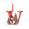 Producto Nuevo Transfronterizo 26 Letras Muñeco de Nieve Bebé Colgante de Navidad Árbol de Navidad Plano Acrílico Colgante Decoración del Hogar