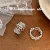 Blogger de estilo ins de Corea del Sur con joyería de nicho de alta gama versátil Anillo de flor hueca de plata de ley S925 para mujer