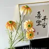 Flor Cosmos Artificial para Cerimônia de Casamento e Arranjos Florais, Flor Artificial de Haste Única com Acabamento em Veludo