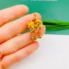 Collar de Carpa Loto Viva Cadena Trenzada Hecha a Mano Latón Chapado en Oro Transferencia Cuentas de Oro Colgante de Campana