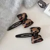 Nuevo pasador de pelo con lazo de estampado de leopardo estilo coreano para mujer, nuevo pasador de pelo de princesa de alta gama, accesorio para el pelo de pinza para flequillo lateral