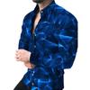 2026 Comércio Exterior Transfronteiriço Camisa Masculina Estampada de Manga Longa Moda Masculina Casual Solta Tamanho Grande Europeu e Americano Camisa Masculina