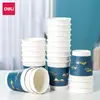 Vaso de papel desechable de doble capa/vaso de agua Deli 19214 280ml 20 azul oficina en casa