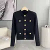 Cardigan de Tricô Bajia 26 Novo Estilo Outono/Inverno Inspirado em Chanel com Fivela de Metal, Estilo Elegante de Socialite e Design de Bolso Duplo para Mulheres