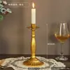 Candelabro de Estilo Francés Vintage para Mesa de Comedor, Portavelas Romántico Retro, Base para Atrezo de Fotografía Estilo Europeo, Blanco Roto