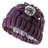 Gorros de Invierno para Personas de Mediana Edad y Mayores, Gorros de Moda para Madres, Gorros de Punto Gruesos de Terciopelo Cálidos, Gorros de Lana de Invierno para Abuelas