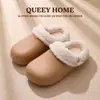 Chinelos de algodão impermeáveis para mulheres, novo 2026 outono e inverno, para interior, antiderrapantes, com sola grossa, quentinhos, de pelúcia e algodão para mulheres