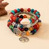 Pulseira Clássica de Conchas para Férias, Venda Quente Transfronteiriça, Conjunto de 4 Peças, Multicamadas Elástica, Joia de Mão Boêmia, Atacado