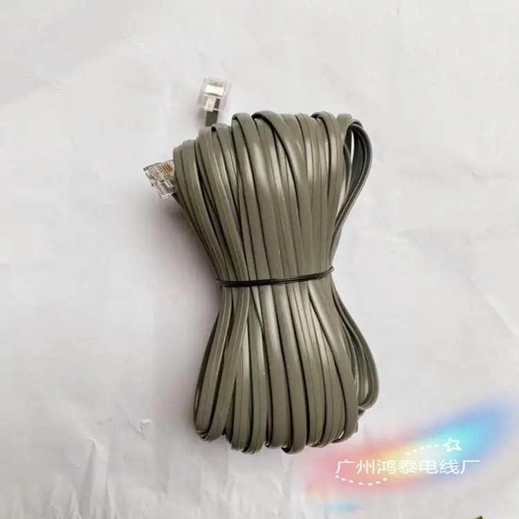 6P4C电话直线，1米成品，电话线连接线