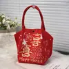 Bolsa de Hombro de Punto para Boda de Año Nuevo Patrón de Dibujos Animados Gran Capacidad Plegable Ligera Bolsa de Punto para Compras