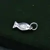 Colgante de pez burbuja de plata de ley S925 Colgante de pez koi Pulsera de cordón de cuentas DIY Accesorios de colgante para la mano