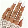 Anillos Ecológicos Europeos y Americanos de Venta Caliente Transfronteriza, Conjuntos de Múltiples Piezas de Alta Gama Incrustados con Diamantes, Anillos Apilables, Joyería y Accesorios de Moda