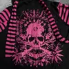 Camiseta com Capuz Estampada em Listras Retrô Europeia e Americana para Mulheres Outono 2026 Slim-Fit Manga Longa Versátil Casual Moletom
