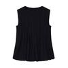 Aliexpress Atacado de Roupas Europeias e Americanas Transfronteiriças Nova Blusa Casual Sem Mangas com Pregas de Órgão Primavera 2025