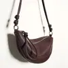 ¡Piel de Oveja Curtida al Vegetal de Primera Capa! Bolso Unisex de Media Luna de Gran Capacidad, Bolso de Hombro Cruzado de Cuero Genuino de Alta Gama Estilo Ins