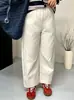 Pantalones casuales rectos de cintura alta para mujer talla extra, colección otoño 2026, pantalones cropped holgados estilo harén adelgazantes para mujeres con curvas