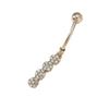 Nuevos productos europeos y americanos: piercing para el cuerpo humano, cuatro flores, joyería para el ombligo, rebobinado con perforación móvil plegable, anillo para el ombligo.