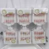 Nuevas Puntas de Uñas Desgastables Ultra Largas en Caja al por Mayor, Piezas de Uñas con Pedrería Ojo de Gato para Niñas y Estudiantes, Pegatinas de Uñas de Moda para Puestos de Mercado