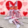 Boneco de Elfo de Natal Popular da Amazon com Pernas Longas, Decoração Festiva, Cabeça de Vinil, Enfeites de Estante para Menino e Menina