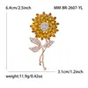 Broche de Girassol da Moda em Liga de Metal Estilo Coreano, Alfinete Versátil e Exquisito para Acessório de Roupa Feminina: Br2607