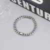 Pulseira Cubana Viking Masculina de Aço Titânio Estilo Hong Kong Legal Seis Lados Polido Fivela em Forma de U Hip-Hop Simples Estilo Legal Tendência Estiloso