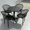 Juego de Mesa Redonda Pequeña y Sillas de Acero al Carbono Sencillo para Ocio en Balcón, Mesa de Reuniones, Área de Descanso, Cafetería de Té con Leche al Aire Libre, Mesa de Comedor al Aire Libre