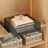 Prateleira Divisória de Guarda-Roupa, Prateleira Extensível para Armário de Quarto, Rack de Armazenamento Doméstico para Roupas e Itens Diversos