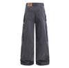 Pantalones Cargo Casuales Punk con Múltiples Bolsillos para Hombre, Diseño Plisado Lavado y Desgastado para la Calle, Corte Recto Holgado de Pierna Ancha