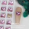 Nova manicure 8 * 9mm colorido borboleta plana diamante ouro citrino desgaste unha em forma de DIY strass decorações