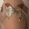 Puro deseo color de hada súper cadena de pierna de mariposa encaje perla cristal borla cadena de cintura dulce cool collar de chica caliente