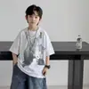 Camiseta Leve Estilosa Estampada de Verão Versátil com Gola Redonda e Manga Curta para Crianças Maiores 7 - Tendência 2026
