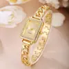 2025 Novo Relógio Pulseira Feminino Decorativo de Moda Transfronteiriço com Mostrador Quadrado Cravejado de Diamantes e Movimento a Quartzo, Atacado