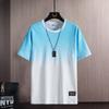 Verão Masculino Moda Marca All-match Short-sleeve T-shirt Gradual Change Clothes Summer Loose Half-sleeve Masculino Top T-shirt Moda