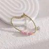 Pulsera de Plata Compuesta de Perlas Estilo Nuevo 2024, Estilo Fresco y Dulce, Adecuada para Todos los Tonos de Piel y Atuendos, Hecha a Mano