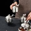 Tarro de condimentos de acero inoxidable tarro recto arqueado juego europeo de tres piezas botella de condimentos caja de condimentos utensilios de cocina venta al por mayor