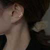 Pendientes de clip de oreja de línea cuadrada para mujer, de plata de ley S925 con incrustaciones de diamantes y circonitas, de alta gama, sencillos y modernos.