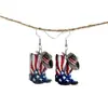 Pendientes Nuevos de Acrílico Transfronterizos, Pendientes de Acrílico del Día de la Independencia Americana, Pendientes de Sombrero de Vaquero a la Moda