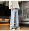 Atacado transfronteiriço de jeans novos estilo high street americano para primavera/verão, corte reto solto, para homens, do Sudeste Asiático