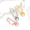 Shenzhen suministra accesorios gancho de metal con forma DIY hebilla de gato perro llavero de gato en stock