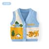 Colete Tricotado Infantil Floresta Animal Primavera e Outono Desenho Animado Combinação de Cores Colete Infantil Cardigã Categoria a Colete de Bebê Colete